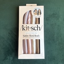 Kitsch Satin Wrapped Jumbo Flexi Rods Heatless Hair Curlers 4pc Set Rosewood New