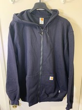 Carhartt FRK007 DNY Flame Resistant HRC Full Zip Hoodie Blue Mens Size XL