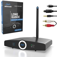 Long Range Bluetooth Transmitter or Receiver, Audio Only for TV PC Stereo, Conne