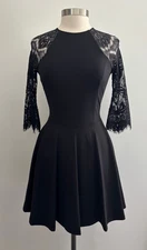 BB Dakota Black Fit N Flare Lace Back LBD Dress sz Small