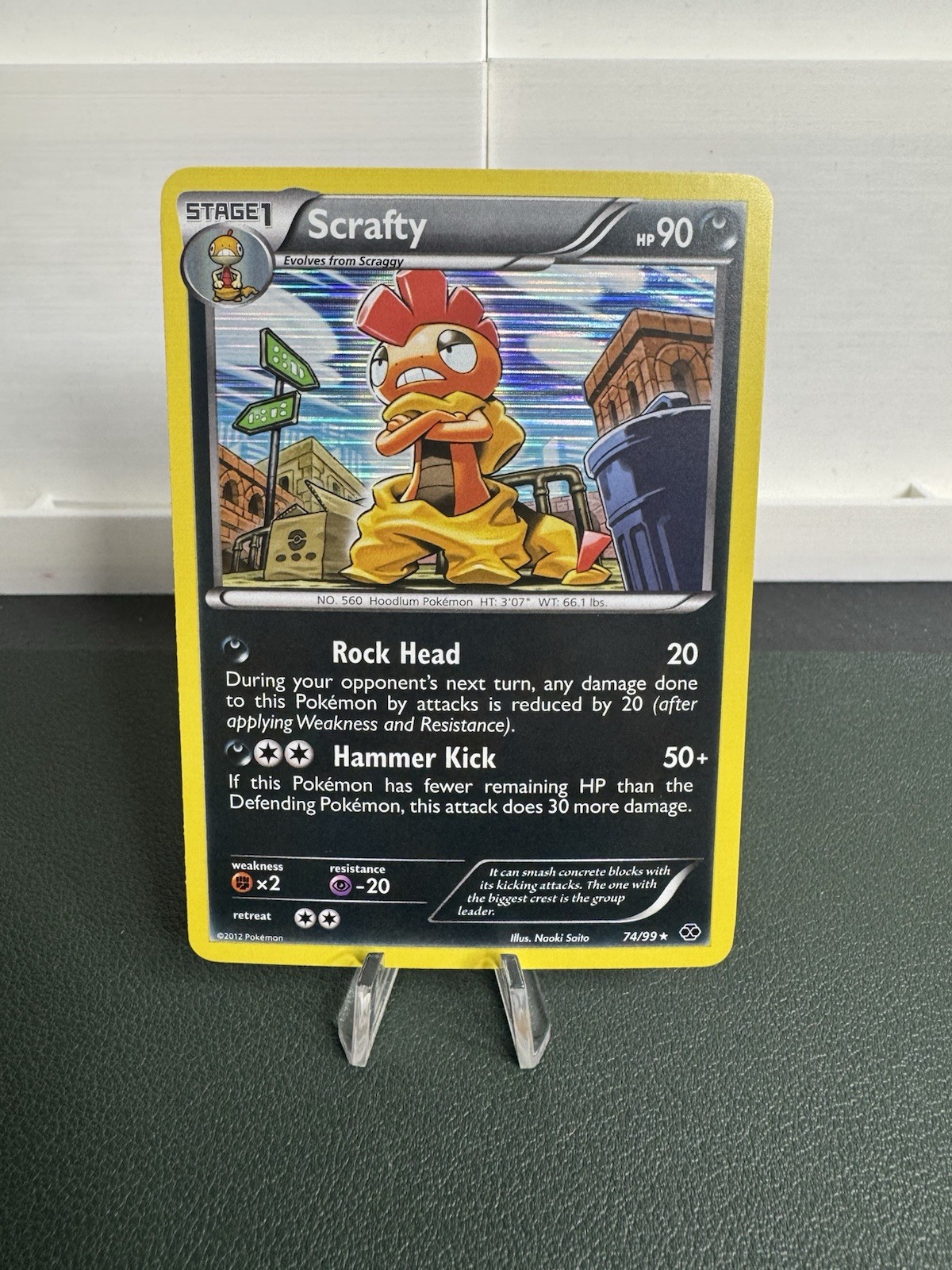 Scrafty Holo Rare Card 74/99 BW Next Destinies Near Mint