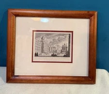 Historic Pierre FOUQUET Miniature AMSTERDAM City Hall ETCHING Matted Framed EUC