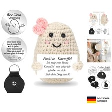 Kreative Strick-Kartoffel Glücksbringer mit Energiekarte, Mutmacher Geschenk