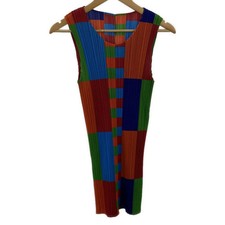Auth PLEATS PLEASE - Red Orange Multi Women's Dress