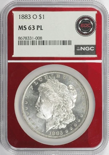 1883-O Morgan Silver Dollar $1 NGC MS63 PL Proof-Like, EDC Red Core