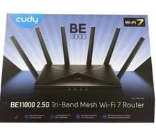 Cudy Tri-Band WiFi 7 BE11000 Router, 6-Stream 10 Gbps, 4 × 2.5G Ports WR11000