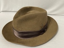 Vintage Dobbs Golden Coach Genuine Fur Felt Brown Fedora Size 7 or 56