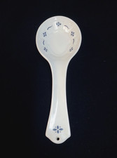 Vintage Longaberger Pottery SPOON REST Blue Woven Traditions 9" Made in USA