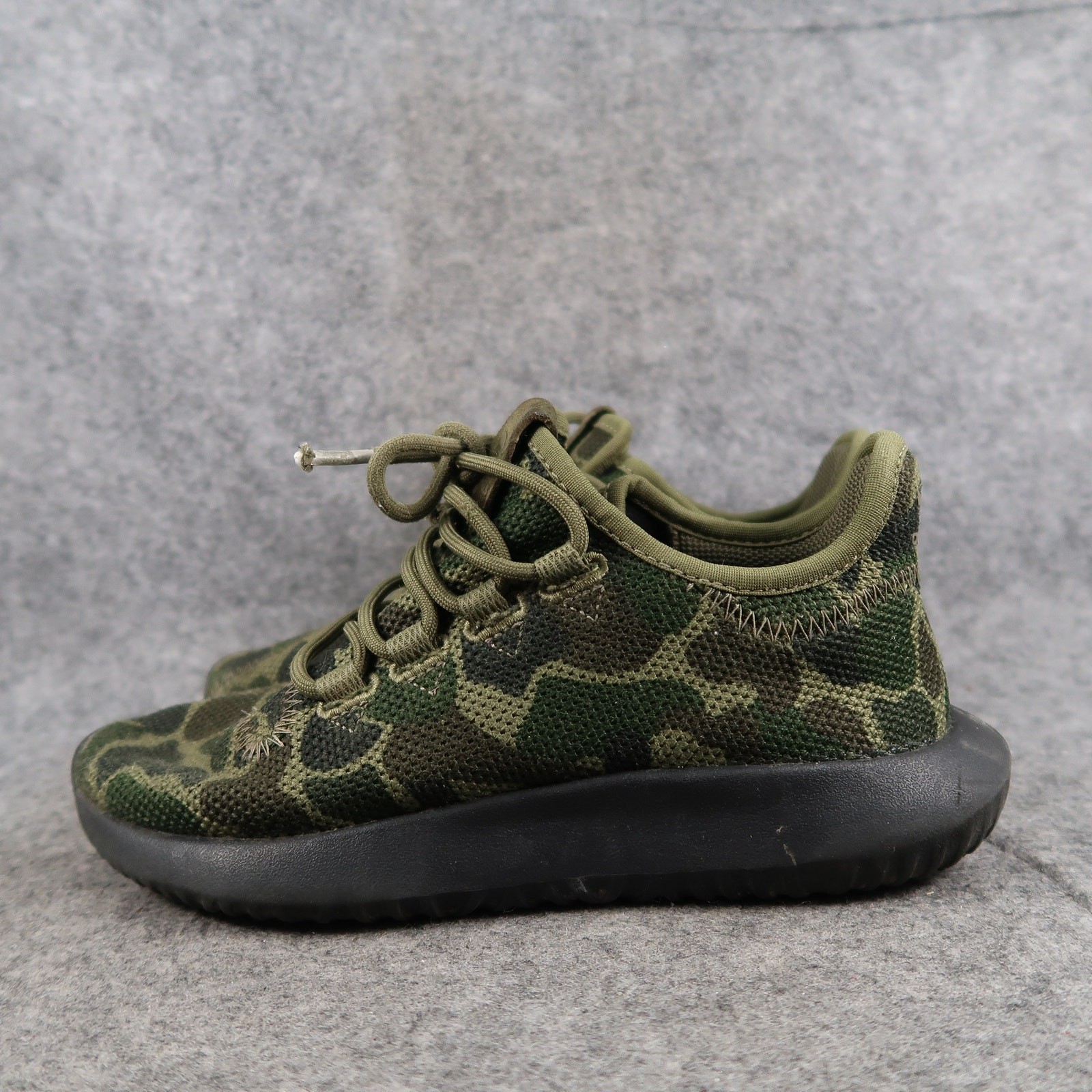 Adidas Shoes Kids 3.5 Tubular Sneakers Camo Green Casual Active Running Trainers thumbnail 4