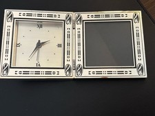 Reed Barton silverplate Clock And Picture Frame Combo Vtg
