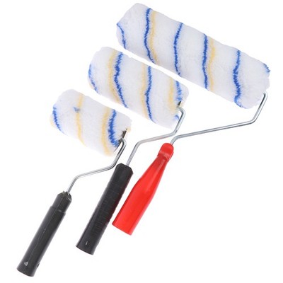 4  6''9  Roller Brush Paint Roller Short Long Handle Brush Room Wall Painti ZR