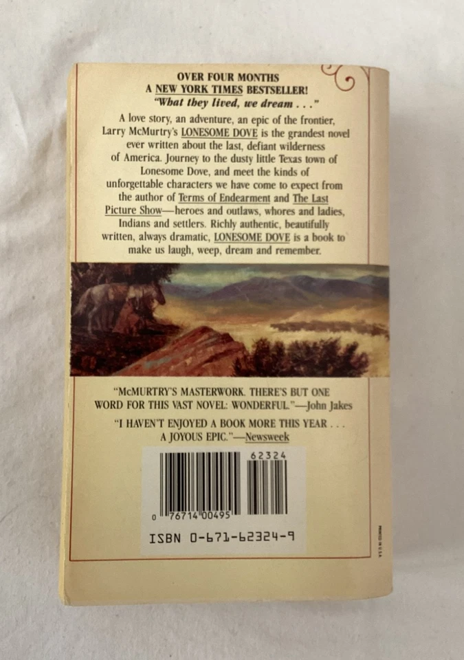 ОДИНОКИЙ ГОЛУБЬ Ларри Макмертри карманные книги 1986 (1-е издание 1-й выпуск) в мягкой обложке редкая - Изображение 2 из 4