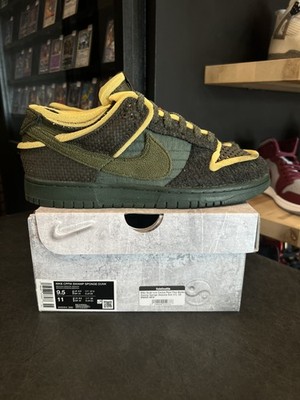 Nike Dunk Low Cactus Plant Flea Market Swamp Sponge Sequoia Size 9.5, PREOWNED*