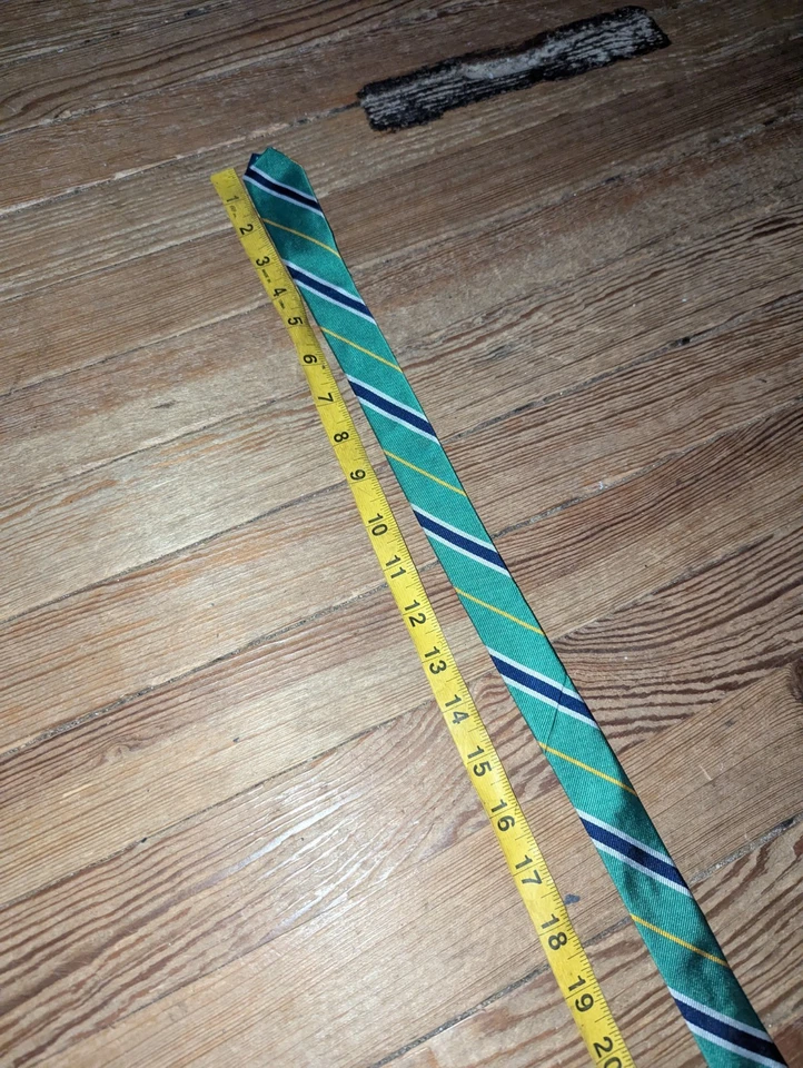 Vintage Polo Ralph Lauren Silk Tie Boys Green Striped Adjustable - Image 2 of 4