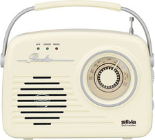 Silva Schneider Mono Kofferradio UKW AUX USB wiederaufladbar Beige Radio Ret888