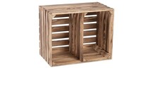 Iwerk Holzkiste Geflammt Mit Mittelbrett 50 X 40 X 30 Cm Holzkiste