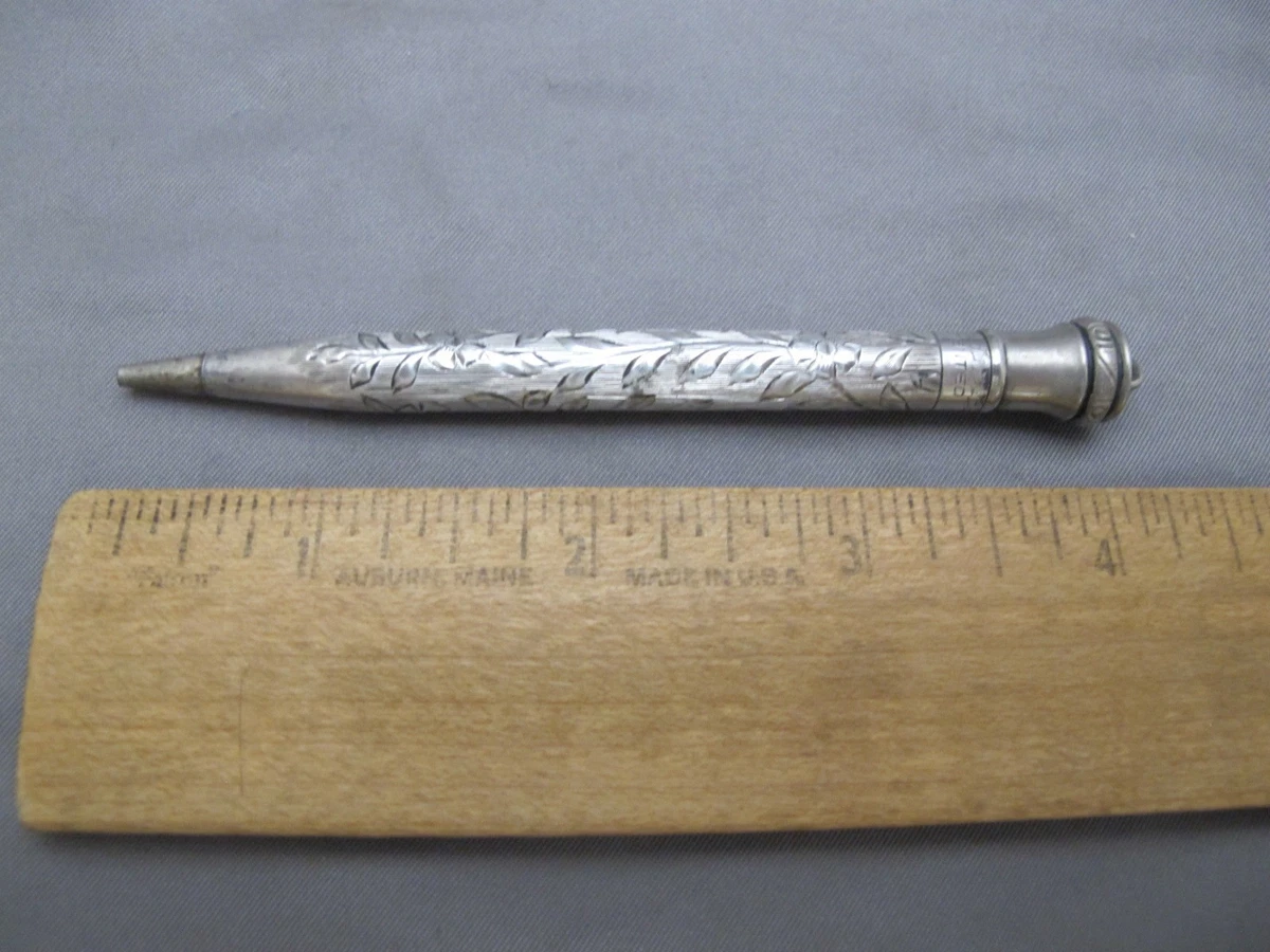 Antique Sterling Silver Pencil In Collectible Mechanical Pencils