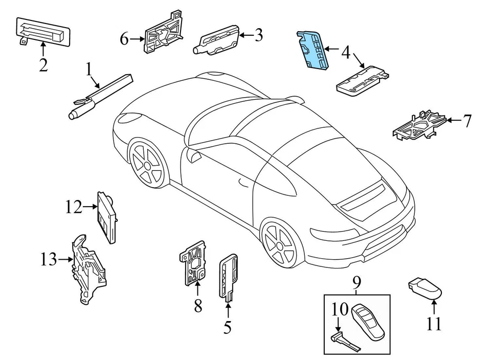 Porsche 911 2012-2019 - Kessy / antena de entrada sin llave 7PP962132A Foto 3 de 4