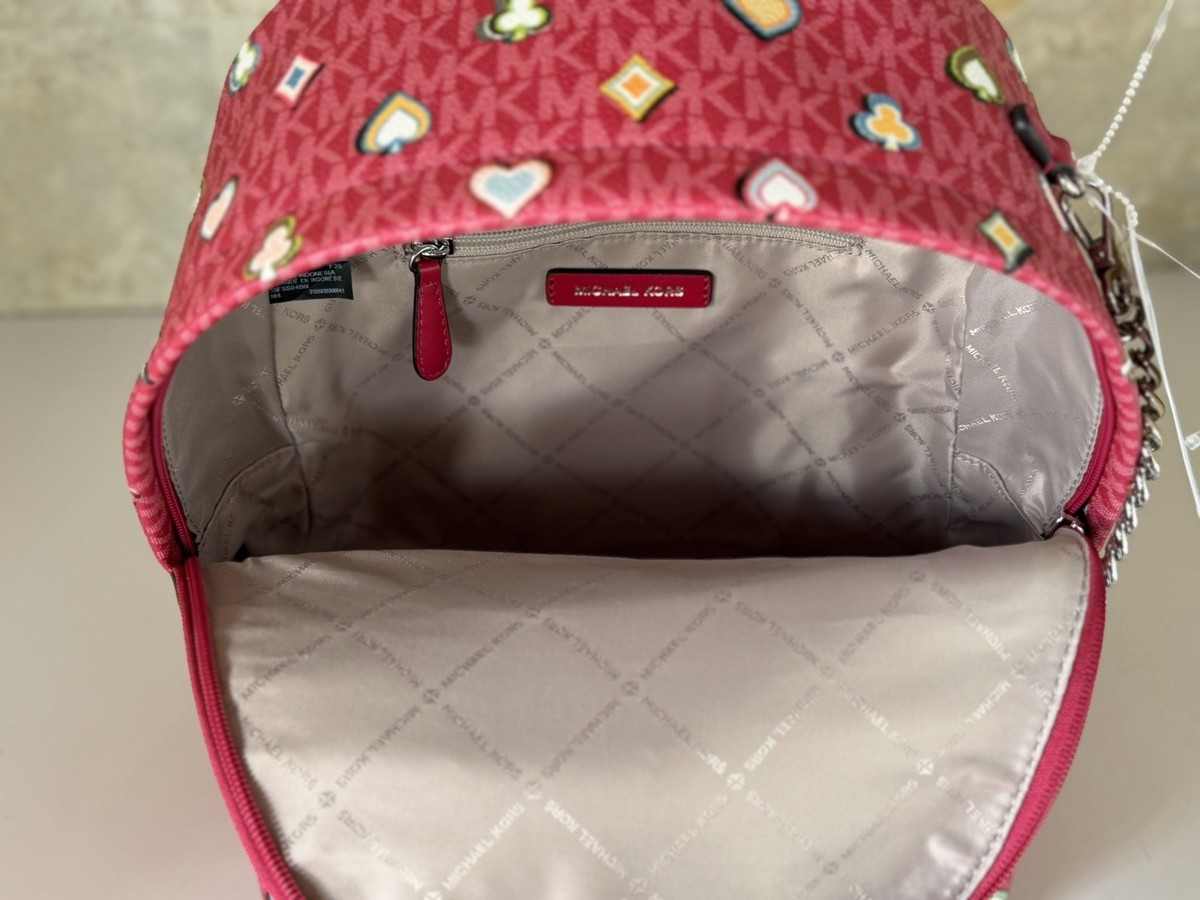 Michael Kors Slater Medium Chain Backpack MK Dark Raspberry Multi