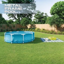 28206EH Large Round Above Ground Swimming Pool with Reinforced Sidewalls...