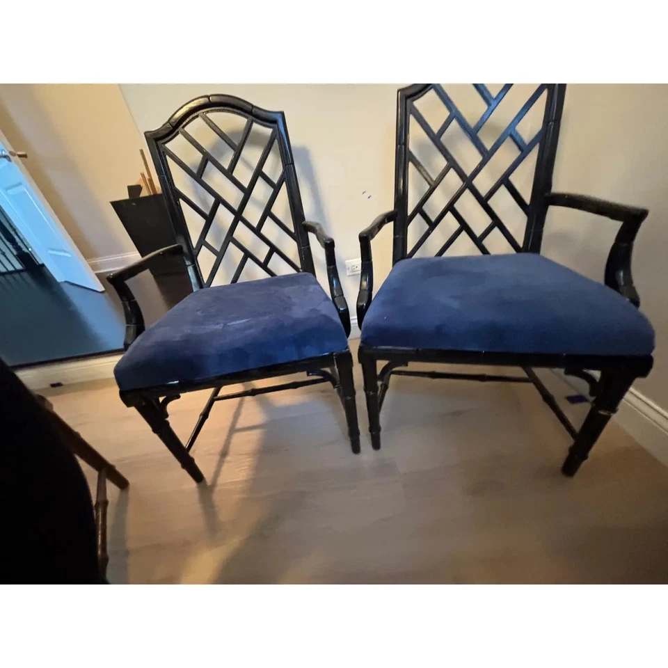 Pair Of Chinese Chippendale Dining Chairs By Century Furniture - Image 2 of 4