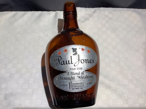 Paul Jones 4 Sterne Whiskey Flasche One Quart 92 Proof Frankfort Distilleries 1940er - Bild 4 von 13