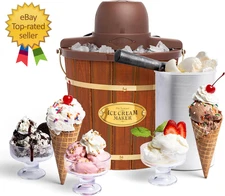 Electric Ice Cream Maker - Old Fashioned Soft Serve Ice Cream Machine Makes