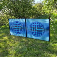 Funky Leisure 20th Anniversary Retro OpArt Design 2 Panel Windbreak