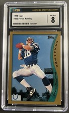 1998 Topps #360 Peyton Manning Rookie Card RC CSG 8 NM/MT HOF Colts. rookie card picture