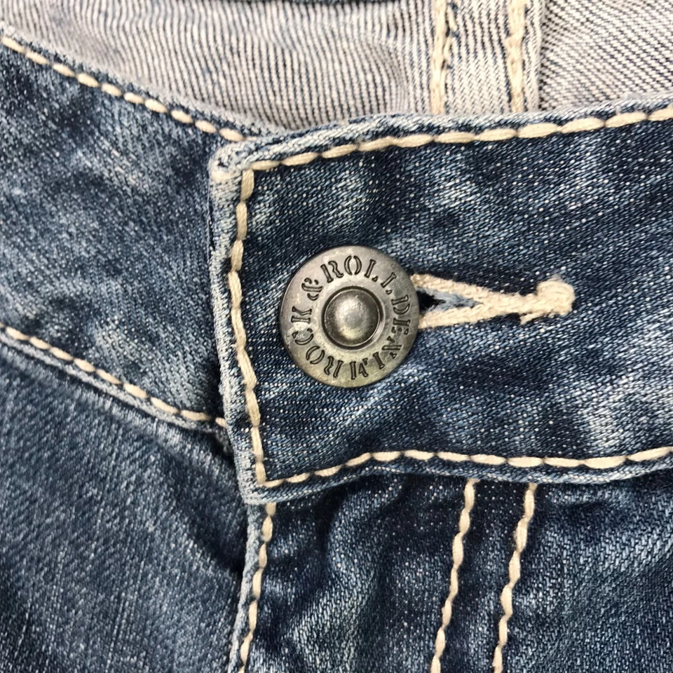 Rock & Roll Cowboy Jeans Mens 32 (34x32) Pistol Regular Straight Western Denim - Image 4 of 4