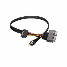 Slimline SFF-8654 4i Male to SFF8639 U2U3 2Mode SSDs Cable with 15Pin Power
