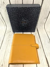 Filofax A5 Size Malden Organizer Planner Diary Notebook Mustard Yellow Leather