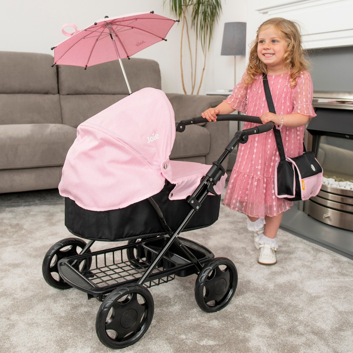 Joie Junior Classic Dolls Pram Toy Stroller With Parasol