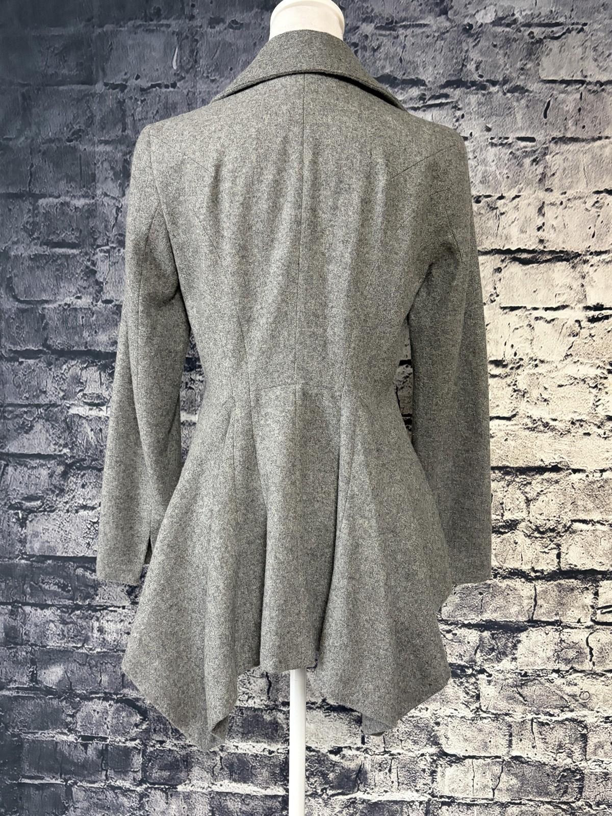 Zara Basic Jacket Womens Small Gray Wool Blend As… - image 3