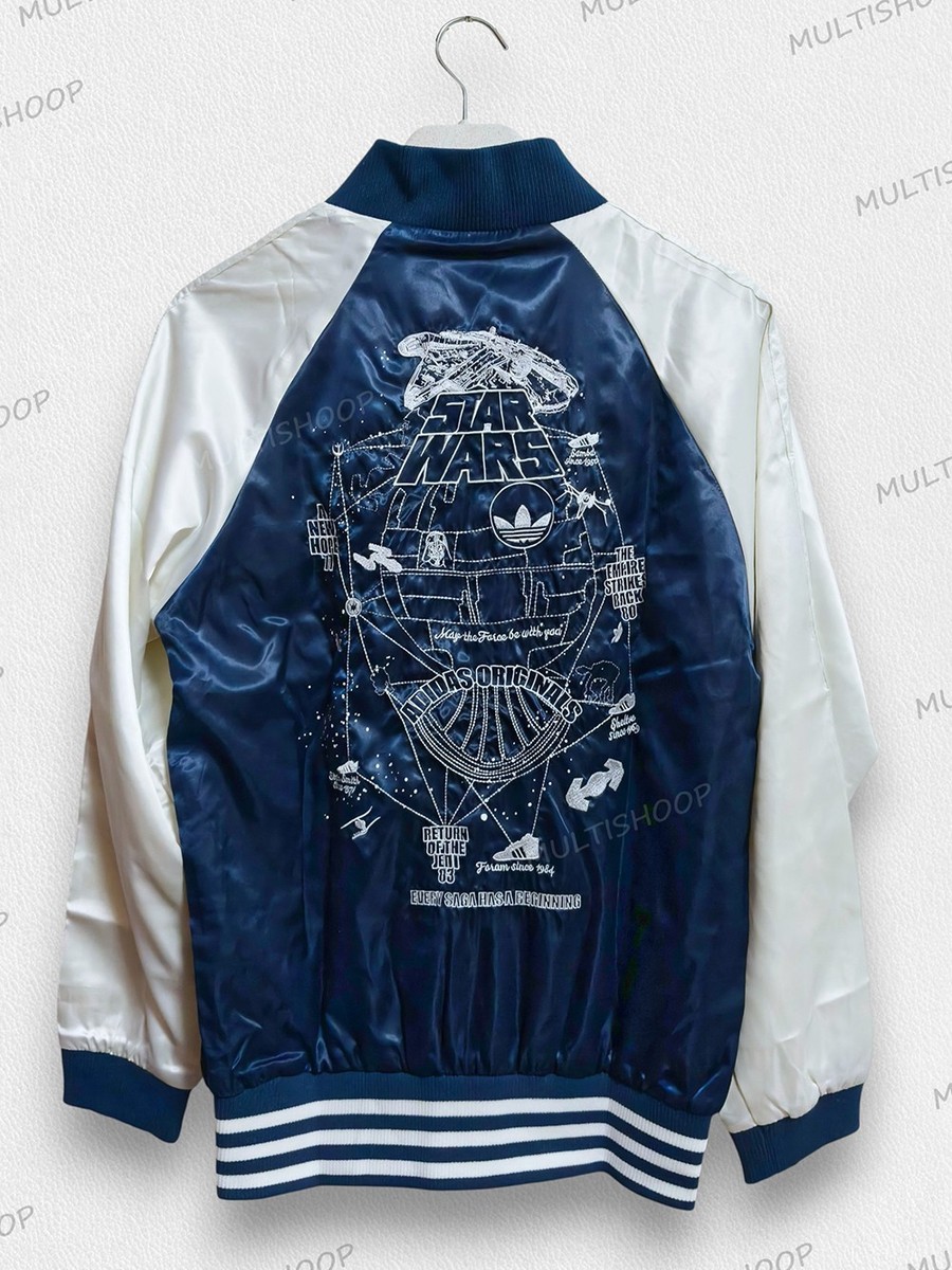 Adidas Blue Star Wars Stromtrooper Hoodie Jedi Varsity Jacket Coat