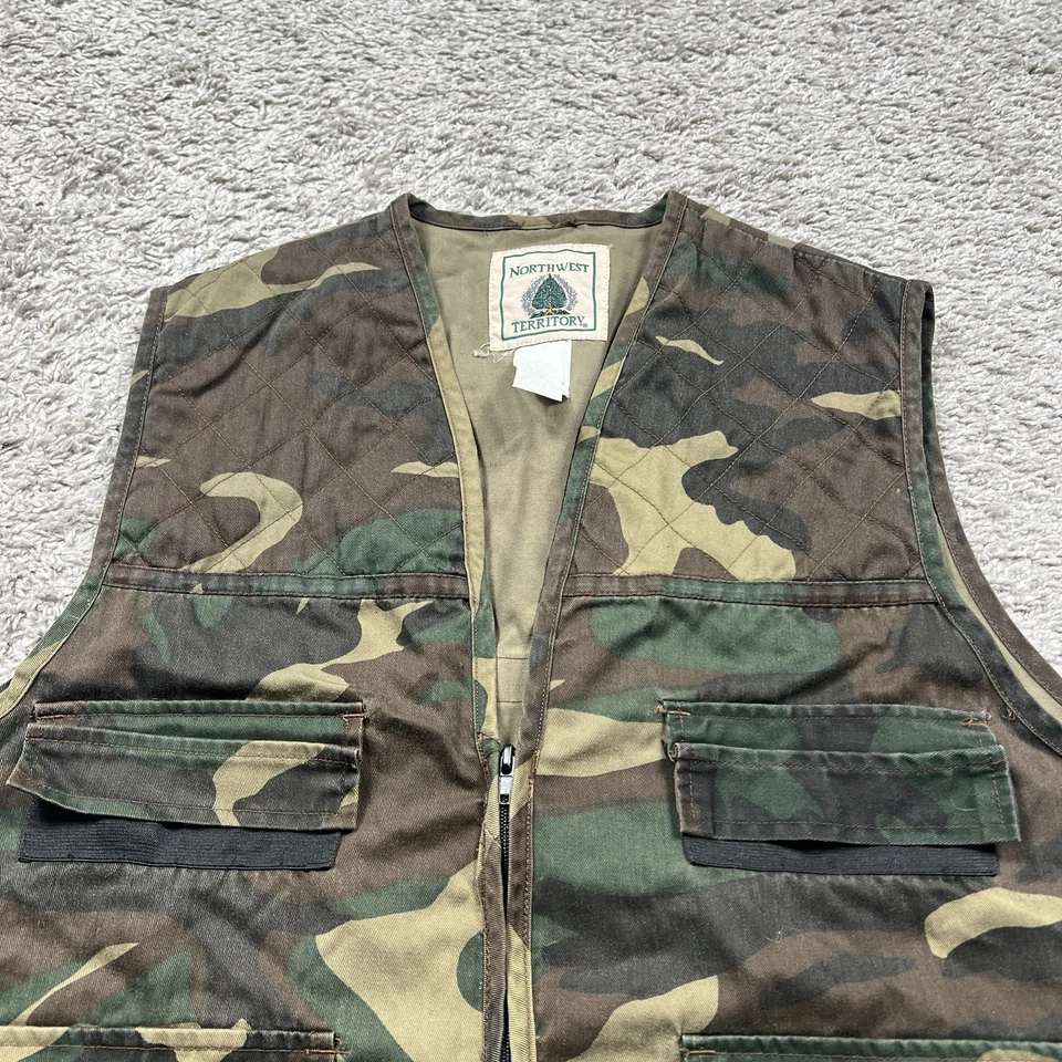 NORTHWEST TERRITORY Vest Men’s XL Hunting Camouflage Vintage Canvas Zip Up - Image 4 of 4