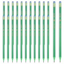 Round Pencil, 24 Pcs HB Graphite Pencil Wooden Pencils, Green Black