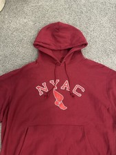 Vintage 80s Champion Reverse Weave Warmup NYAC Winged Foot Hoodie USA Made XL