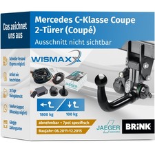 ANHÄNGERKUPPLUNG für C-Klasse Coupe 11-15 v. abnehmbar BRINK +7pol ES spezifisch