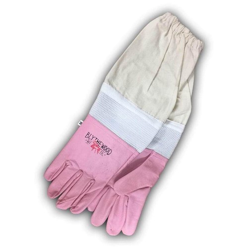 Guantes de apicultura de piel de cabra ventilados rosa - Imagen 5 de 12