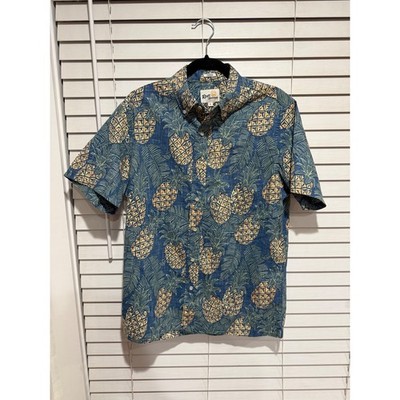 Reyn Spooner Mens Classic Fit Short Sleeve Button Up Shirt Pineapple Leaf Size S