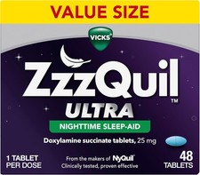 ZzzQuil Ultra Nighttime Sleep-Aid Tablets, Doxylamine Succinate 25 mg, 48 Count