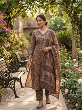 Women for Kurta with Paint Dupatta Indian Ethnic Dress Set Top Tees Bottom