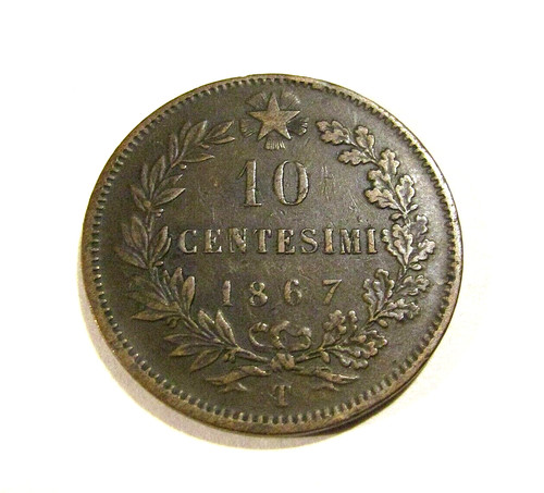 1897-T Italy 10 Centesimi Coin Turin Mint