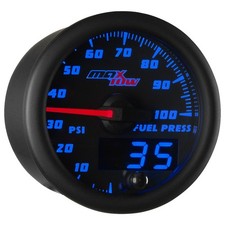 Maxtow 100 Psi Fuel Pressure Gauge Kit W Sensor Black Dial Blue Led 52mm