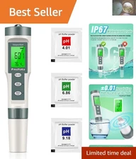 High Accuracy Pocket pH Meter for Household, Pool & Aquarium - ±0.01 pH Accuracy
