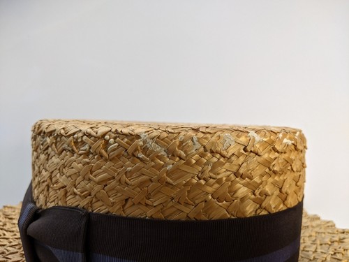 Antiguo sombrero de navegante de paja Gatsby vintage Royal Scot para hombre (talla 6 7/8) COMO ESTÁ - Imagen 7 de 15