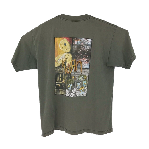 Mens Large Vintage Korn Giant Tee T-Shirt Green Everybody's Got Issues Do You?