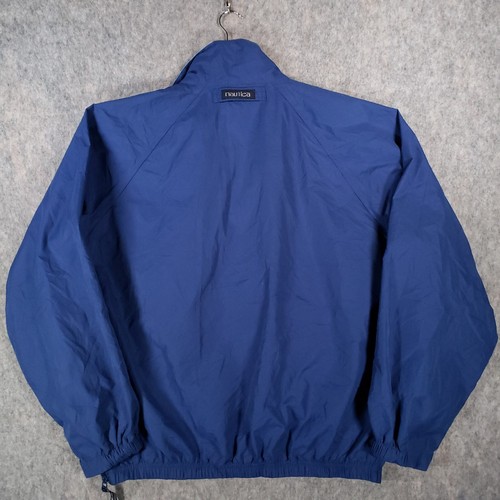 Nautica Jacket Mens Large Blue Spell Out Golf Logo Windbreaker Rain Coat Top - Picture 12 of 16