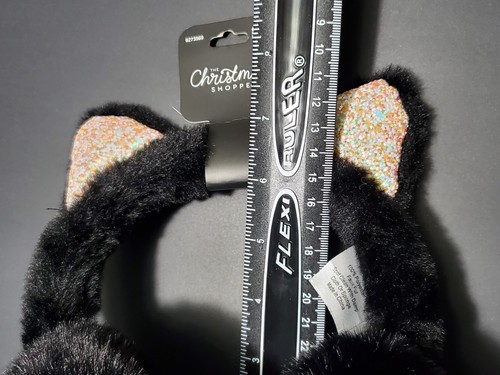 Christmas Shoppe Winter Cat Ear Muffs Black One Size Warm & Fuzzy. BB1. - Picture 8 of 8